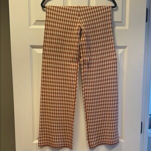 Pumpkin and White diamond Checkered Pants